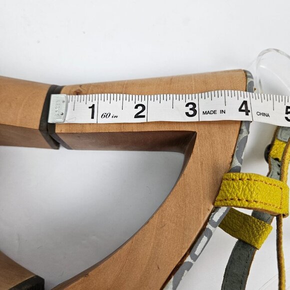 Fly London Floral Cutout Yellow Leather Retro Wood Platform Heel Sandal 7-7.5 - Picture 5 of 13